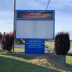 Springfield Outdoor Signs & Exterior Signs Faith Pentecostal 1 pole sign church sign client 300x300